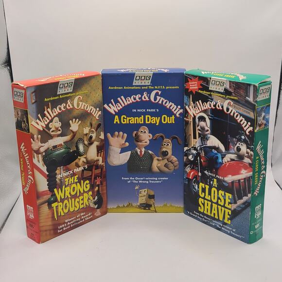 Wallace & Gromit Gift Set (VHS, 1996, 3-Tape Set) BBC VIDEO - Picture 1 of 5